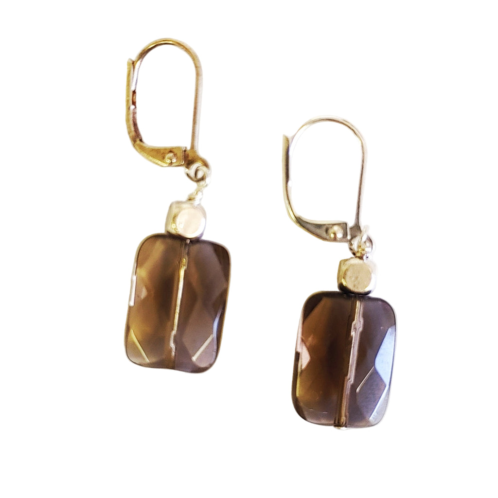 Faceted Smokey Quartz Earrings - MINU Jewels