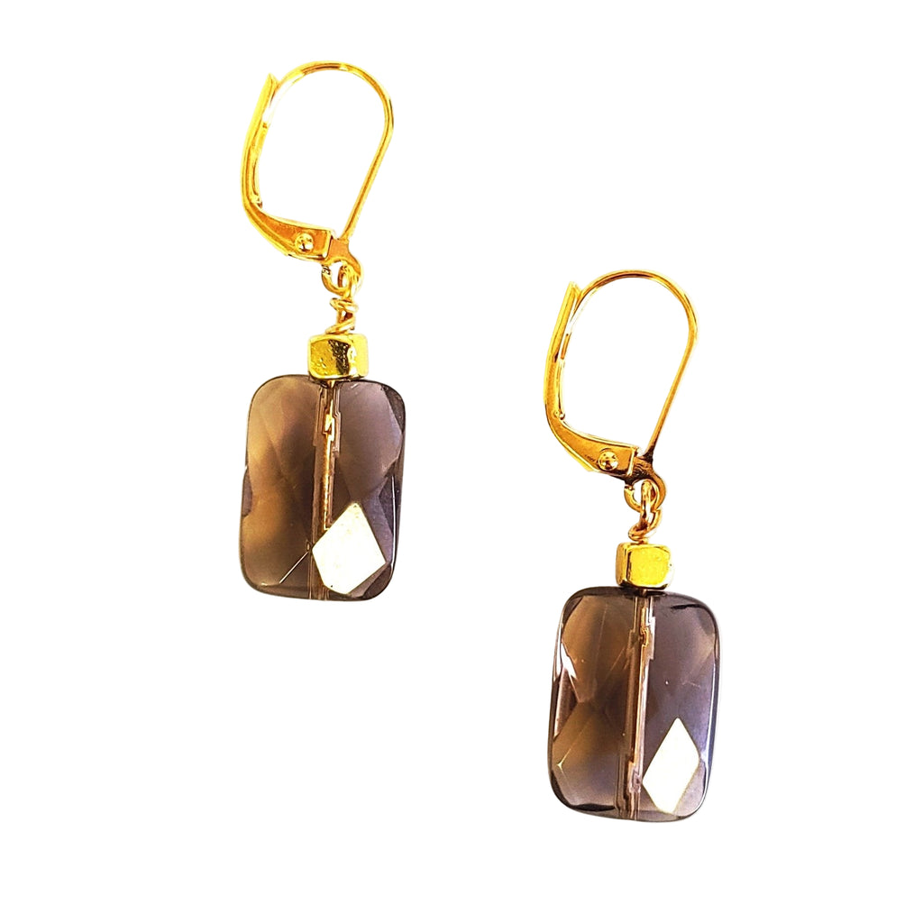 Faceted Smokey Quartz Earrings - MINU Jewels