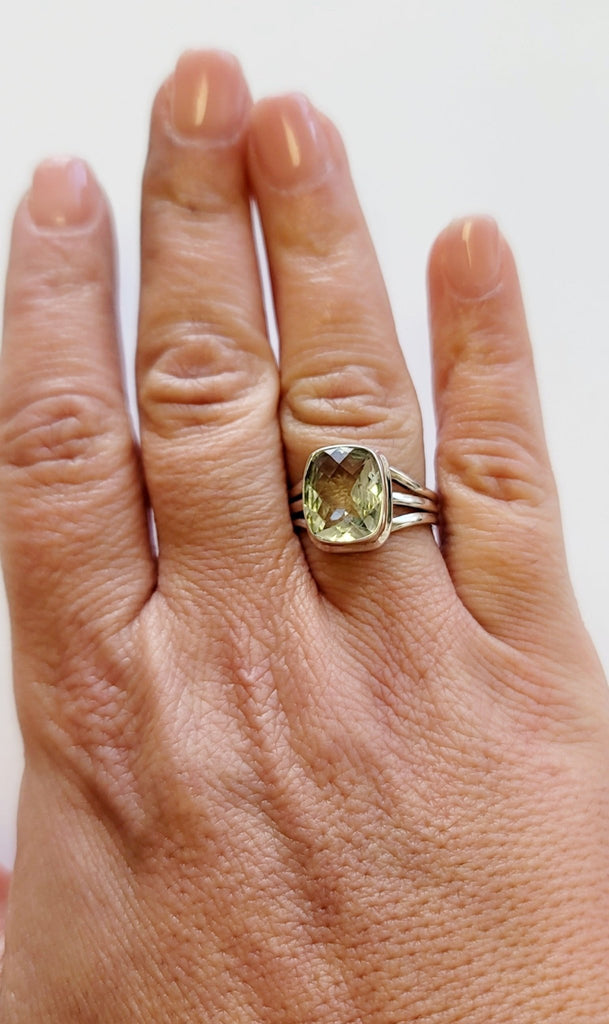 Green Quartz Silver Ring - MINU Jewels