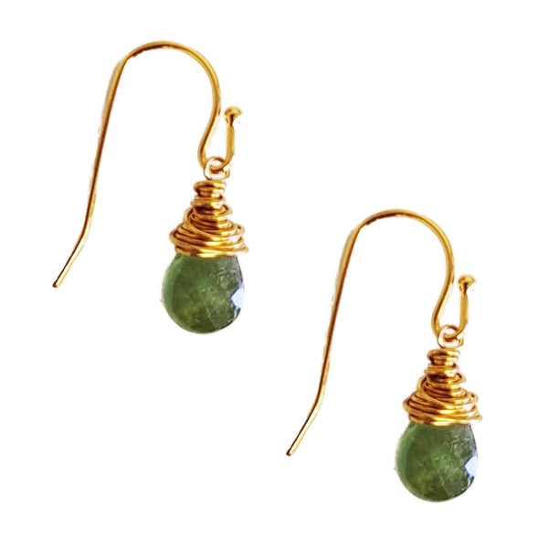 Green Tourmaline Drop Earrings - MINU Jewels