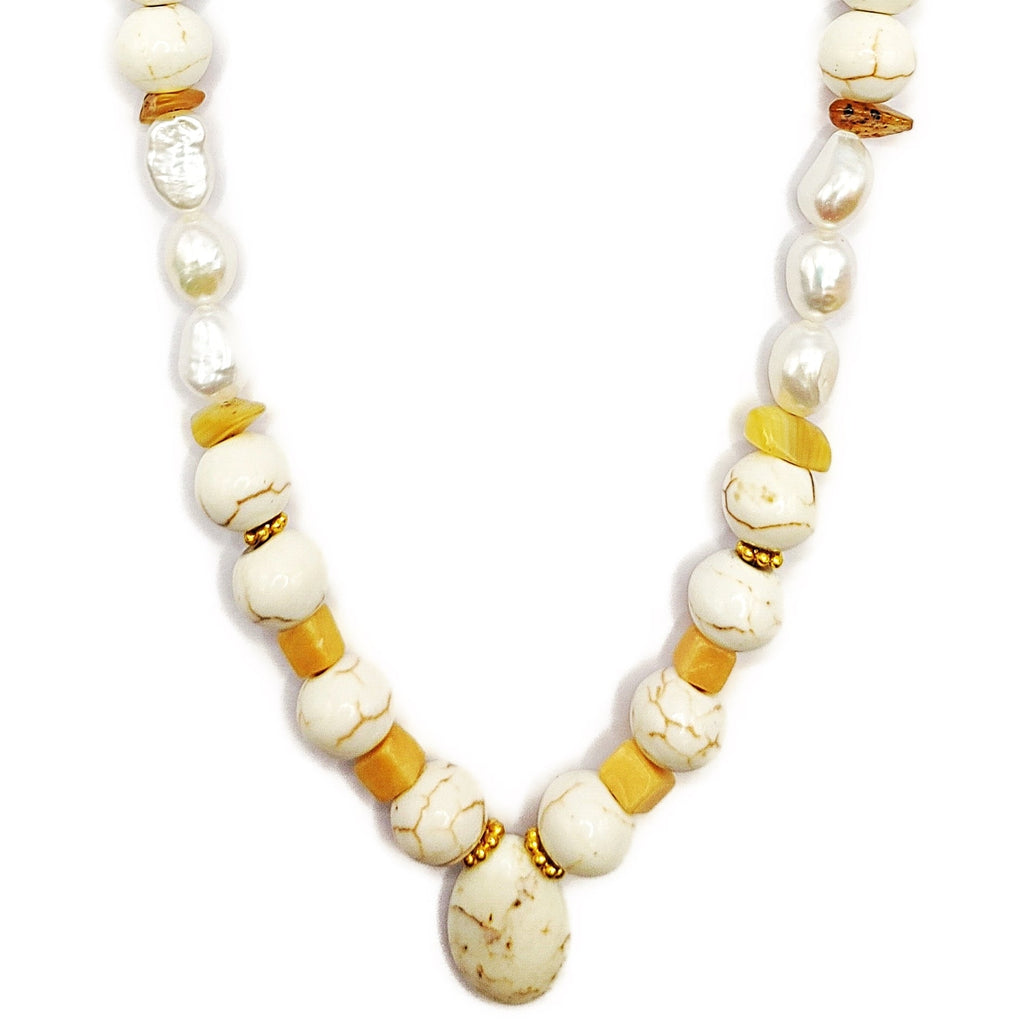 Howlite Teardrop Necklace - MINU Jewels
