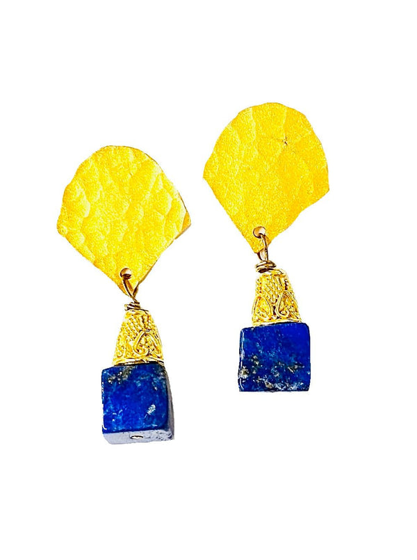 Lapis Gold Earrings - MINU Jewels