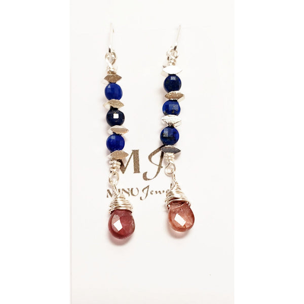 Lapis Tourmaline Earrings - MINU Jewels