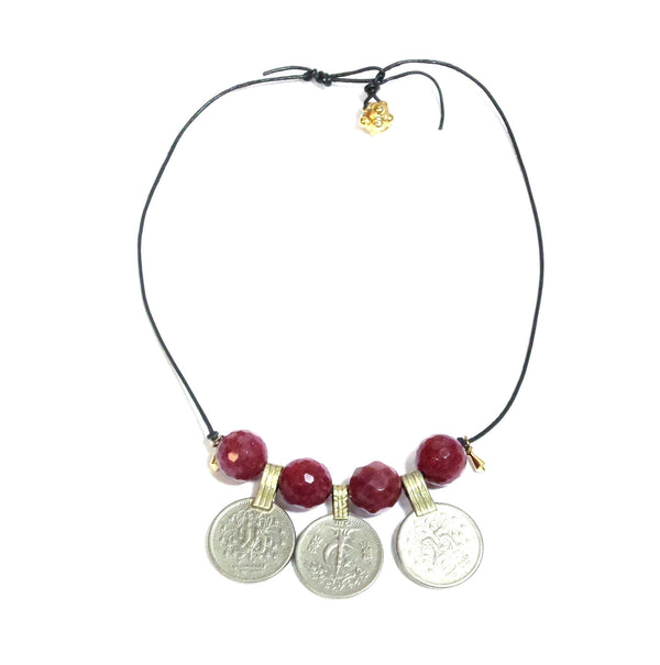 Leather Coins Necklace - MINU Jewels