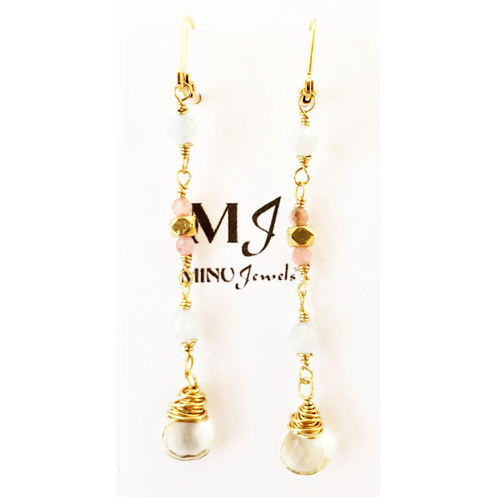 Lemon Topaz Pink Earrings - MINU Jewels