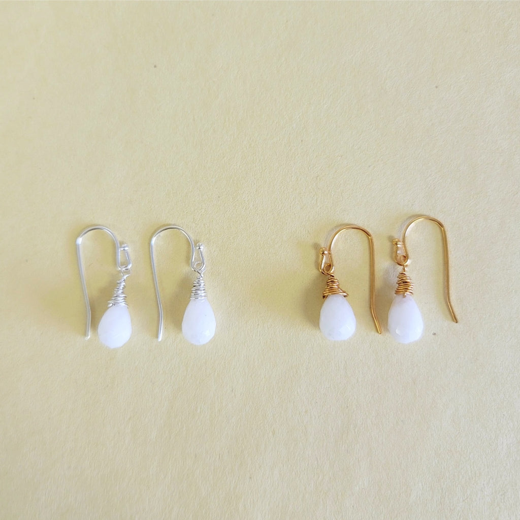 Moonstone Earrings - Silver/Gold - MINU Jewels