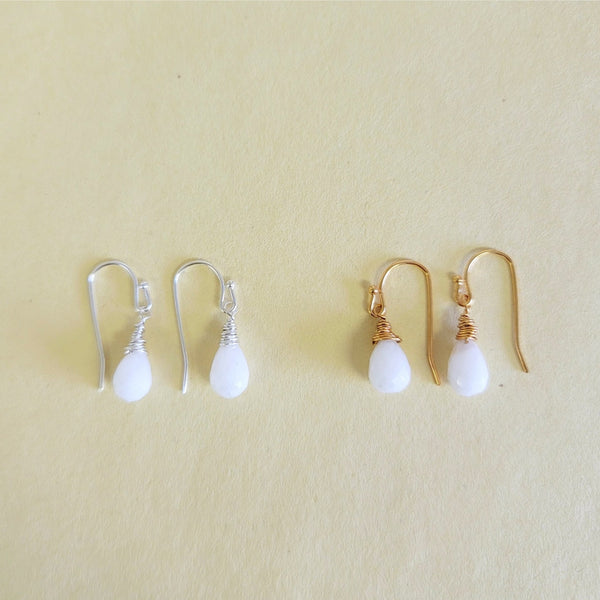 Moonstone Earrings - Silver/Gold - MINU Jewels