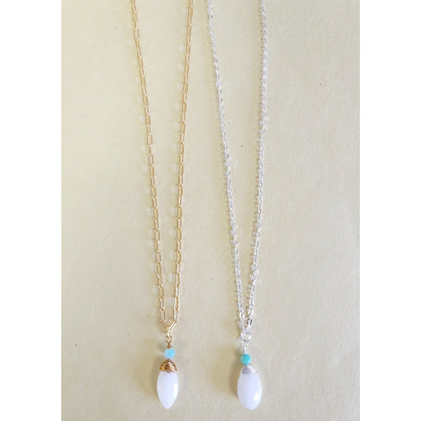 Moonstone Necklace - Silver/Gold - MINU Jewels
