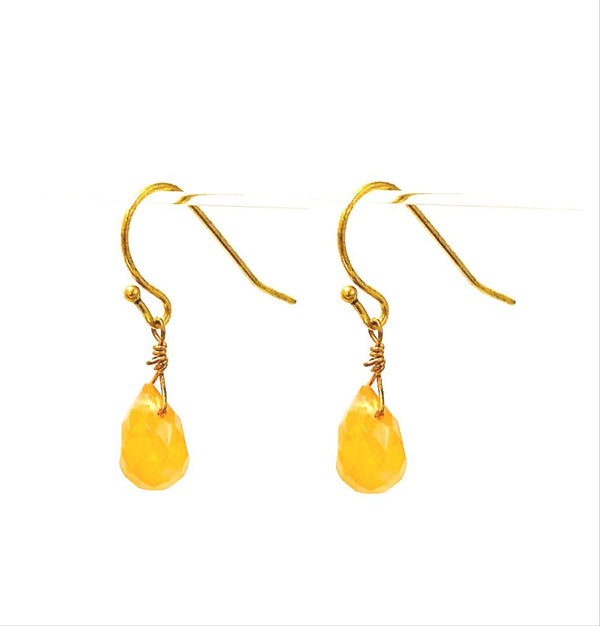 Orange Jade Gold Drops - MINU Jewels