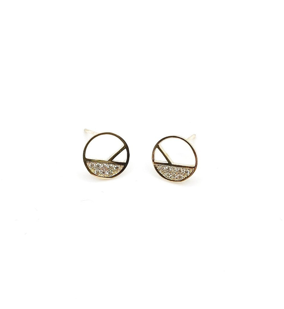 Pave Circle Stud Earrings - MINU Jewels