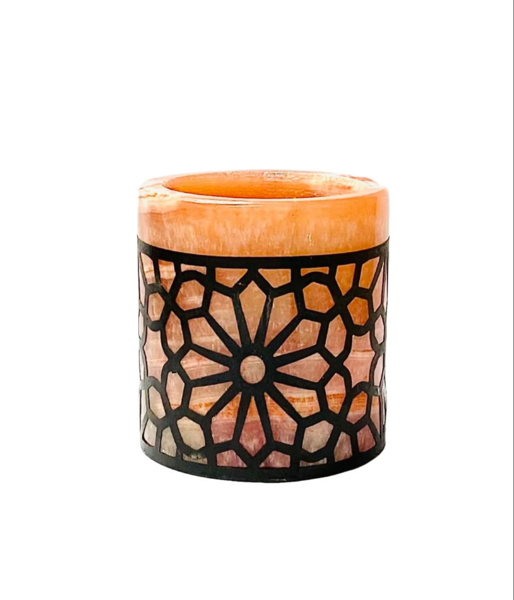 Peach Alabaster Candle Holder - MINU Jewels
