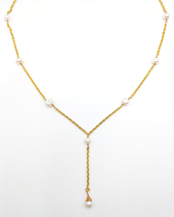 Pearl Accent Y Necklace - MINU Jewels