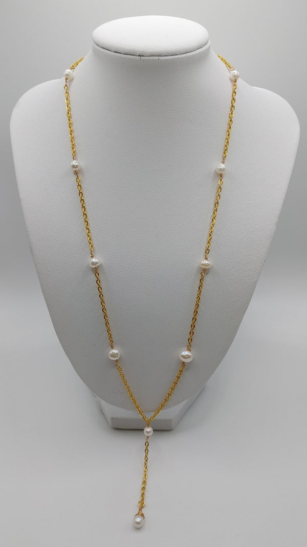 Pearl Accent Y Necklace - MINU Jewels