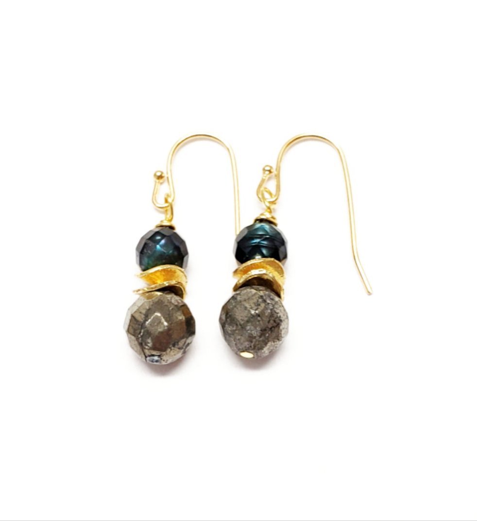 Pearl Pyrite Drops - MINU Jewels