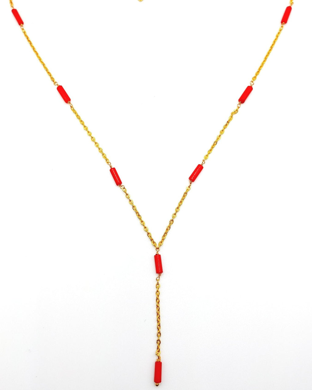 Rouge Accent Y Necklace - MINU Jewels