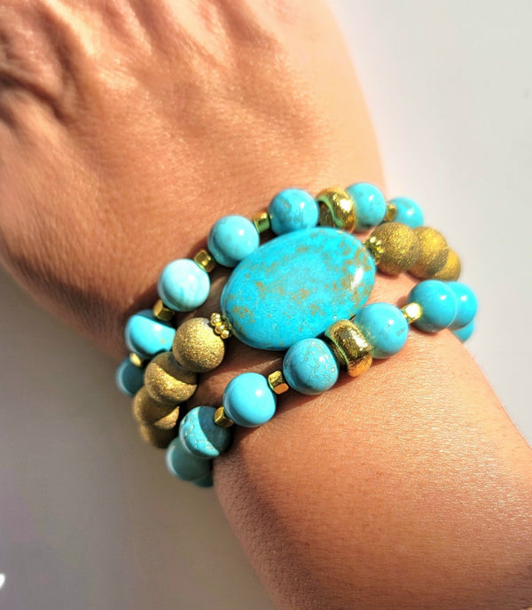 Rustic Turquoise Stack- Set of 3 - MINU Jewels