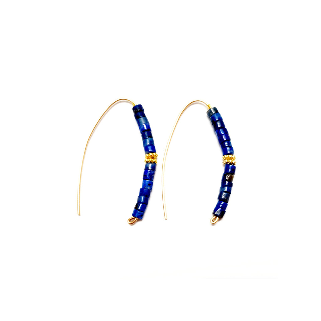 Slider Lapis Hoops - Size Options - MINU Jewels