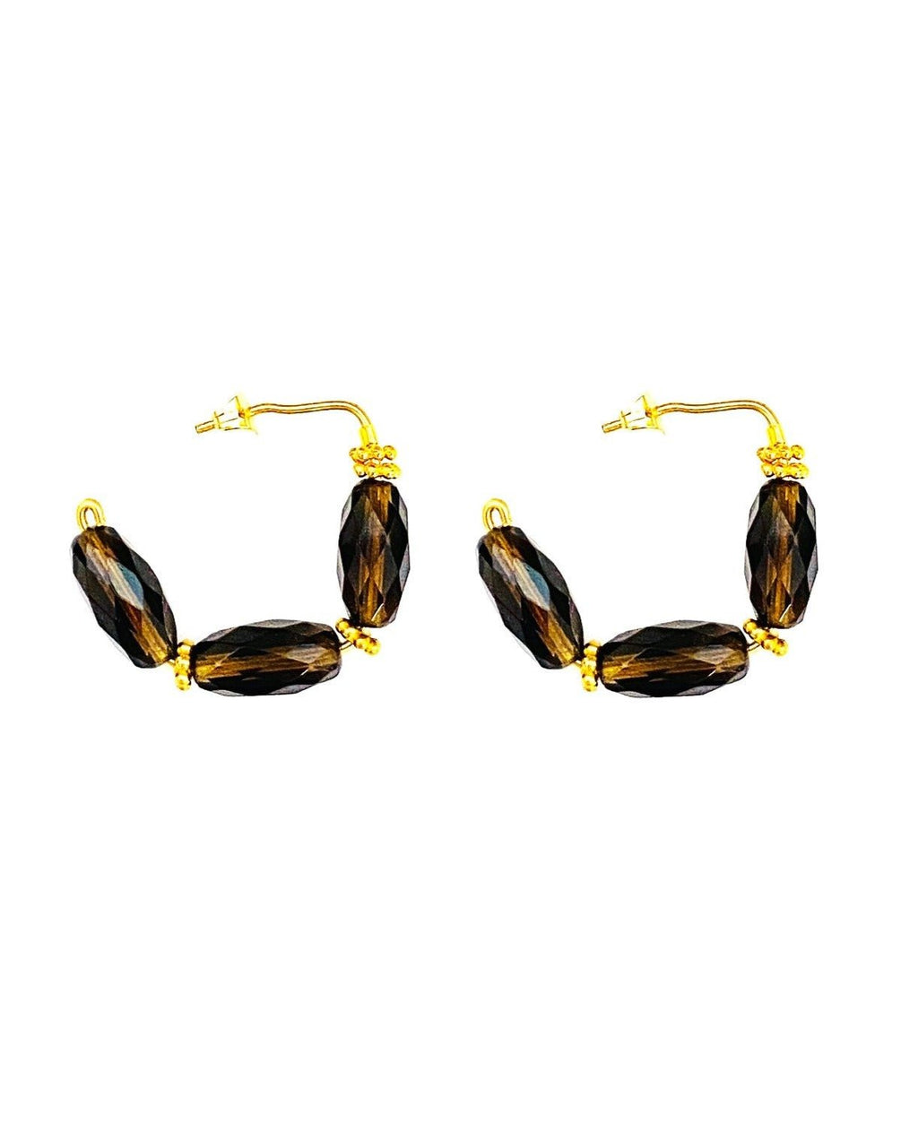 Smoky Quartz Hoops - MINU Jewels