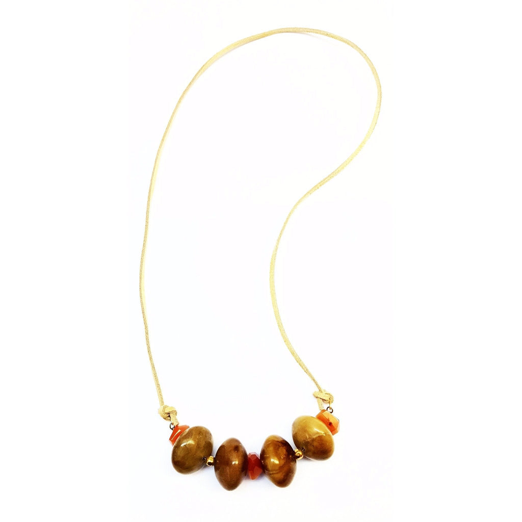 Suede Beige Necklace - MINU Jewels