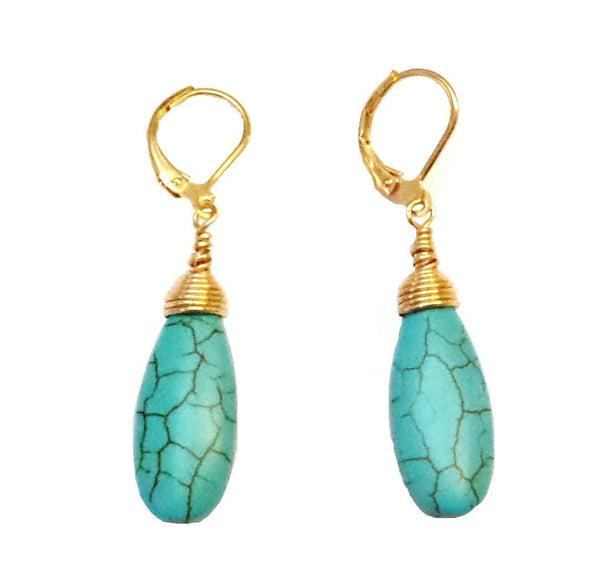 Turquoise Drop - Gold or Silver - MINU Jewels