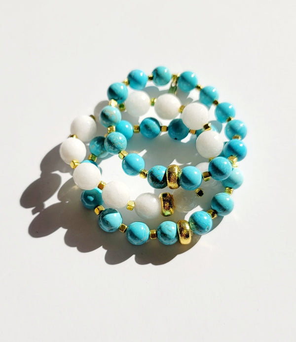 Turquoise & White Bracelets - MINU Jewels